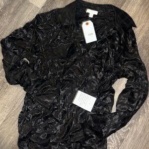 Asymmetrical button down Top shop size 6 womens black top